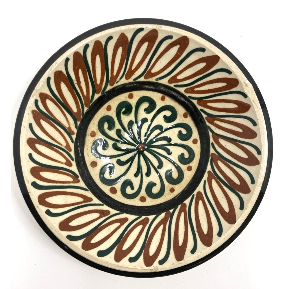 Vtg Turkish Ceramic Pottery Small‎ Bowl Hand Painted Signed 5"